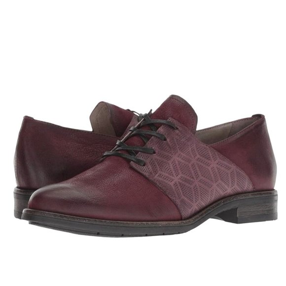 Miz Mooz Womens Oxfords EU 41 / US 9.5 Trudy Eggplant Maroon Leather Office Work - Picture 1 of 12